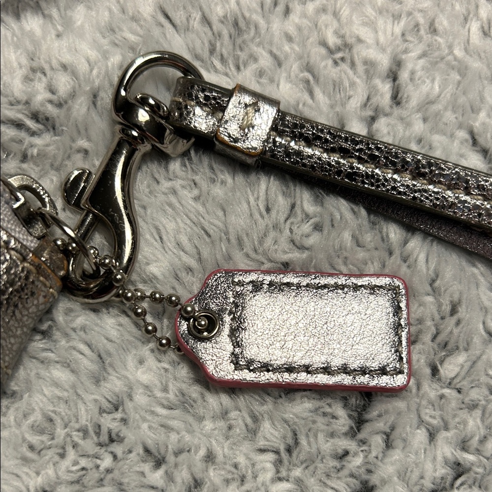 Coach Poppy Butterfly Graffiti Wristlet in Sateen Finish and Silver Hardware - Picture 9 of 11
